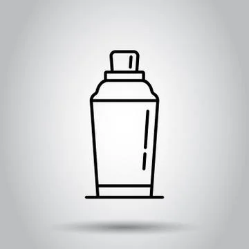 Shaker cocktail icon in flat style. Alcohol bottle vector illustration on whi Stock Illustration