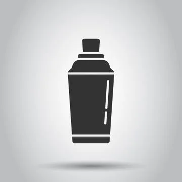 Shaker cocktail icon in flat style. Alcohol bottle vector illustration on whi Stock Illustration