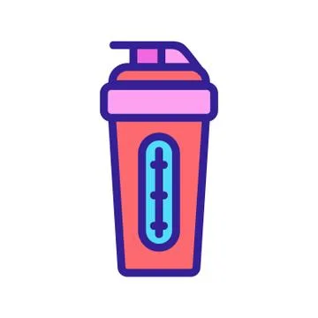 Shaker with hinged lid and temperature indicator icon vector outline illustra 스톡 일러스트