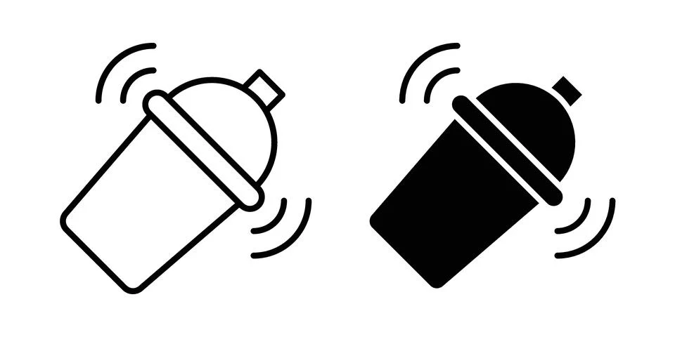 Shaker icon linear versions pack on white background Stock Illustration