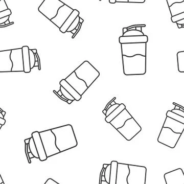 Shaker icon seamless pattern background. Sport bottle vector illustration on  Stock Illustration