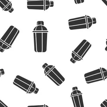 Shaker icon seamless pattern background. Sport bottle vector illustration on  Stock Illustration