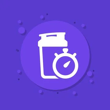 Shaker icon with timer, vector design Stock Illustration
