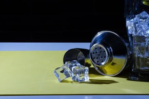 Shaker lying on ice Stock Photos