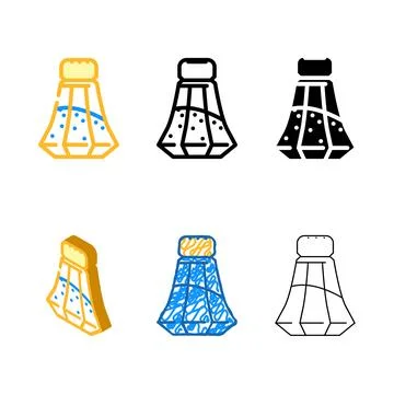 Shaker salt color icon vector stylized Stock Illustration