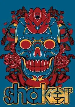 Shaker skull Stock Illustration