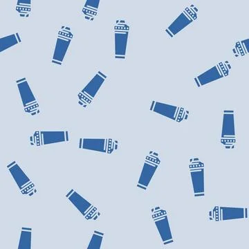 Shaker smoothie drink glyph vector seamless pattern Stock Illustration