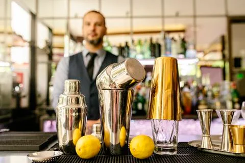 Shakers in a pub. Stock Photos