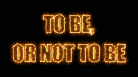 Shakespeare quote - to be or not to be with burning effect, 3d render computer Stock Footage 104701691