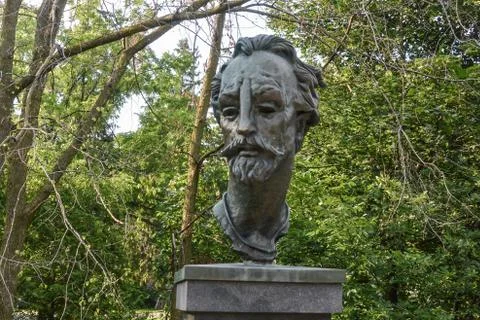 Shakespeare statue in theme garden Stock Photos