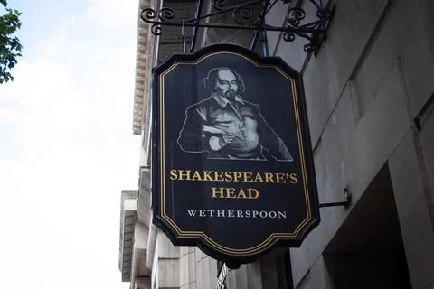 Shakespear's Head Wetherspoon sign outside on the street Stock Photos