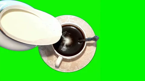 Shaking black coffee with milk Stock Footage 43167910