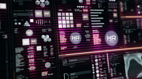 Shaking camera observing futuristic interface/Digital screen Stock Footage 85349251