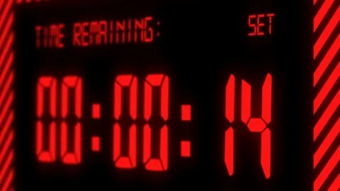 A shaking camera shots the electronic timer close-up Stock Footage 114635137