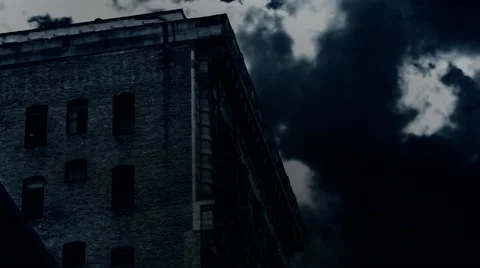 SHAKING GHOST HEAD IN APARTMENT WINDOW Stock Footage 54165736