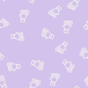 Shaking hand fear line vector seamless pattern Stock Illustration