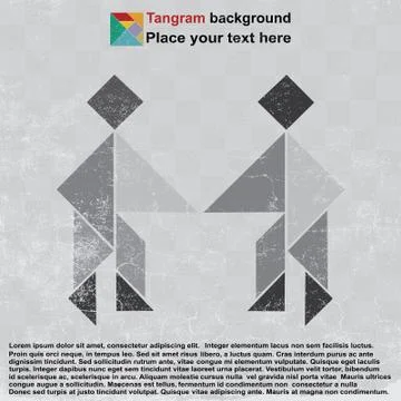 Shaking hand tangram Stock-Illustration