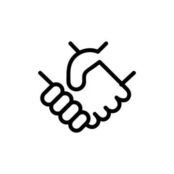 Shaking hands help the icon vector. Isolated contour symbol illustration 스톡 일러스트