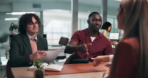 Shaking hands, interview or hiring with business people in office, onboarding Stock Footage 341475341