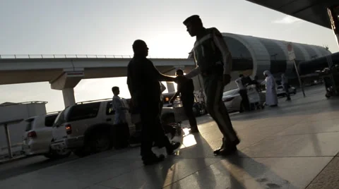 Shaking Hands outside the Airport. Stock Footage 47324463