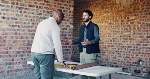 Shaking hands, team and architect with blueprint for construction, planning or Stock Footage 336800656