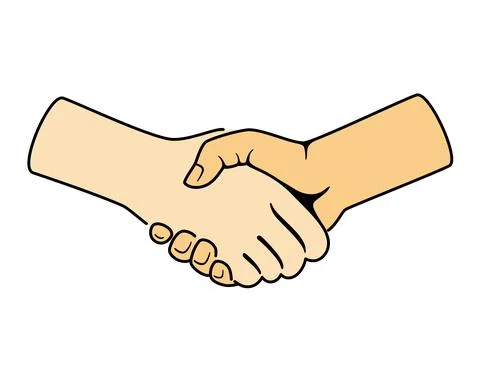 Shaking hands, white background, vector illustration イラスト素材