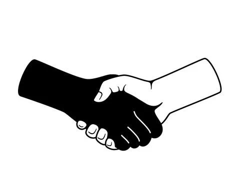 Shaking hands, white background, vector illustration 스톡 일러스트