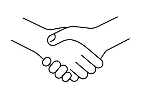 Shaking hands, white background, vector illustration Stock Illustration