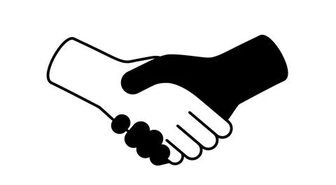 Shaking hands, white background, vector illustration Stock Illustration