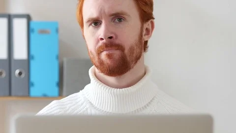 Shaking Head, No by Handsome Man, White Background Stock-Footage 75597640