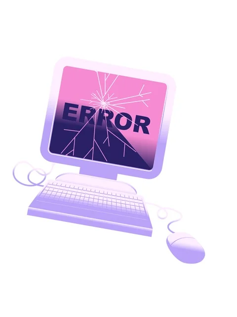 Shaking motion animation of broken computer illustration icon Stock Footage 324475622