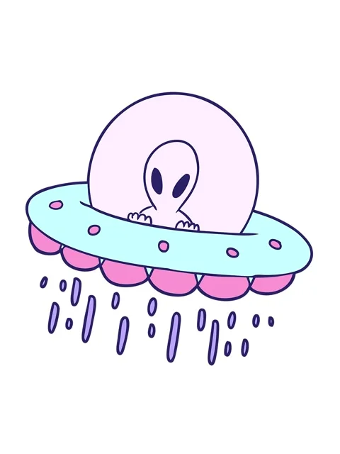Shaking motion animation of cartoon alien UFO Stock Footage 324458664
