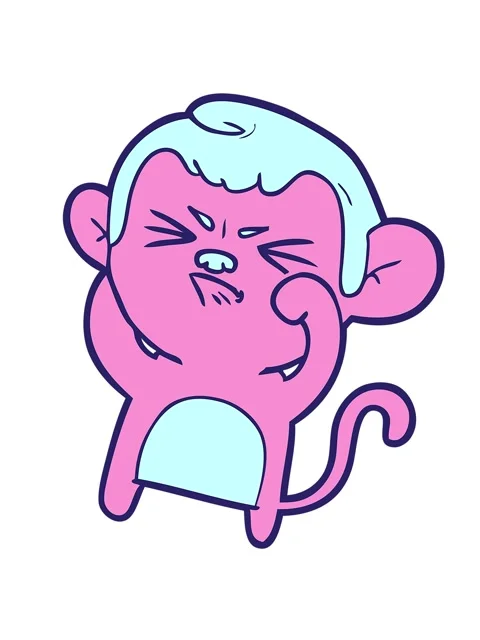 Shaking motion animation of cartoon angry monkey Stock Footage 324304482