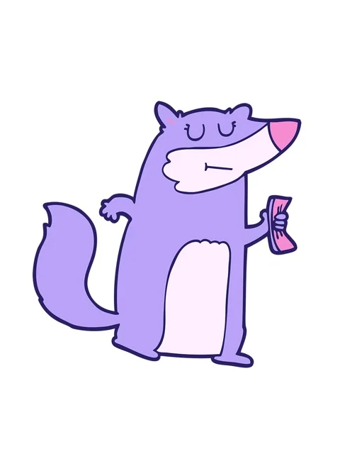 Shaking motion animation of cartoon badger holding cash Stock Footage 324463970
