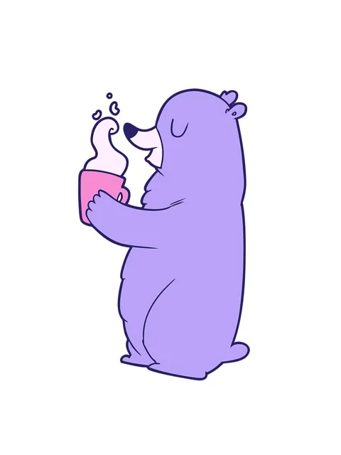 Shaking motion animation of cartoon bear with hot drink Video stock 324231002