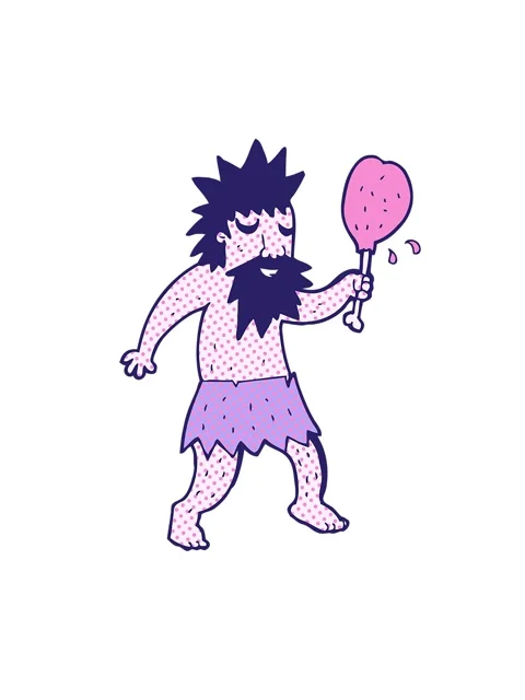 Shaking motion animation of a cartoon cave man Stock Footage 324284526