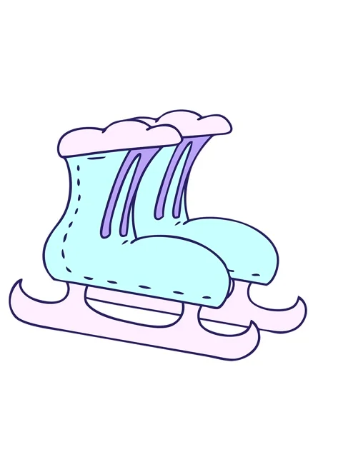 Shaking motion animation of cartoon doodle ice skate boots Stock Footage 324053879
