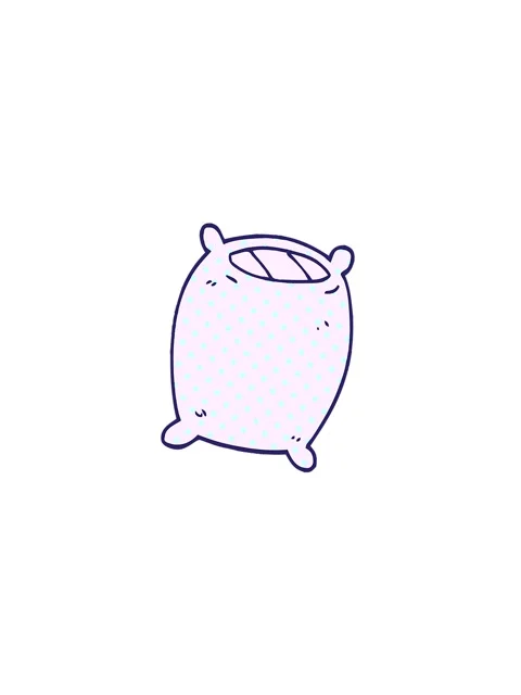 Shaking motion animation of cartoon doodle bedtime pillow Stock Footage 324054512