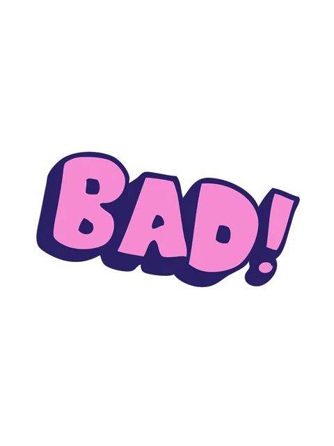 Shaking motion animation of cartoon doodle word bad Stock Footage 324079423