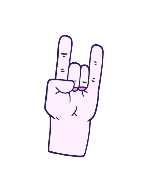 Shaking motion animation of cartoon doodle rock music hand Video stock 324162853