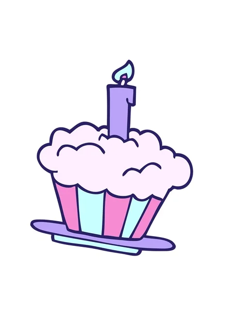 Shaking motion animation of a cartoon doodle birthday cake Stock Footage 324172923