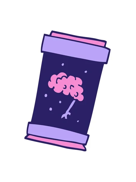 Shaking motion animation of cartoon doodle brain in jar Stock Footage 324186070