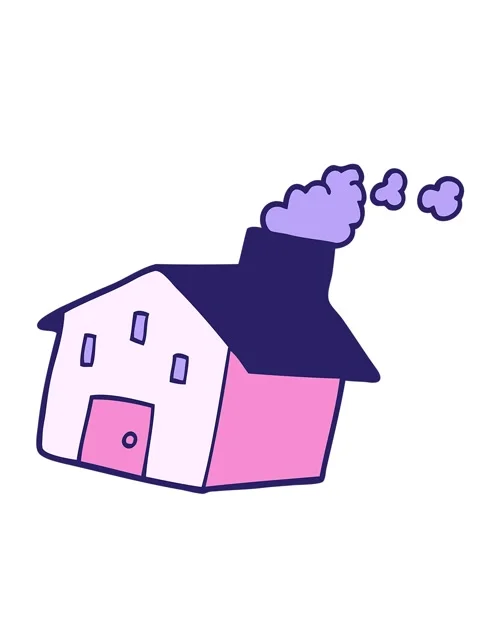 Shaking motion animation of cartoon doodle house with smoking chimney Video stock 324249057