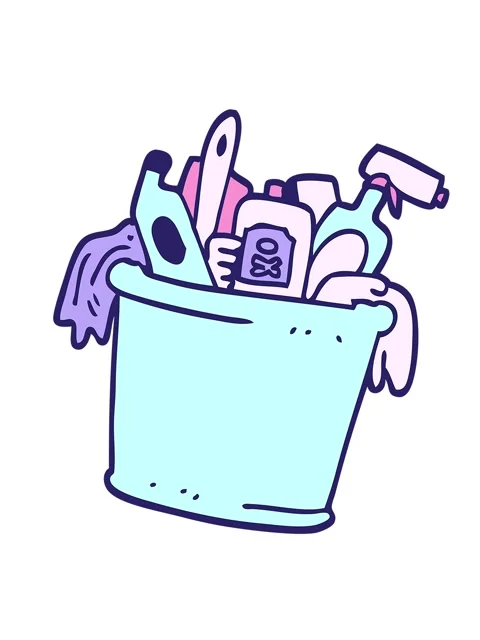 Shaking motion animation of cartoon doodle house cleaning products Video stock 324268889