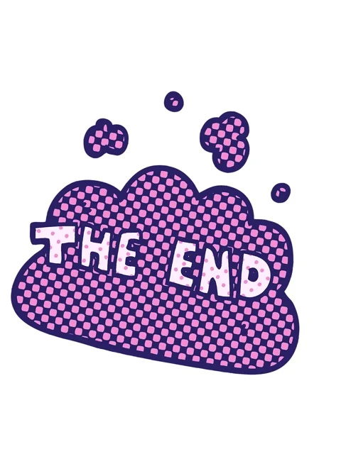 Shaking motion animation of cartoon doodle the end font Stock Footage 324305295