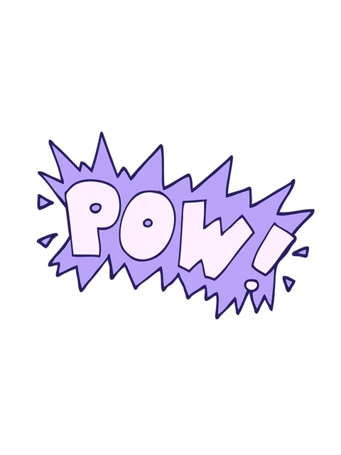 Shaking motion animation of cartoon doodle of word pow Stock Footage 324314403