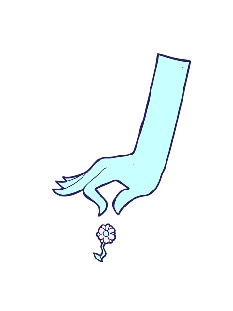 Shaking motion animation of cartoon hand picking flower Stock Footage 324102584