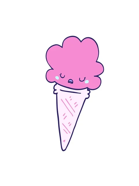 Shaking motion animation of cartoon ice cream with face Stock Footage 324133667