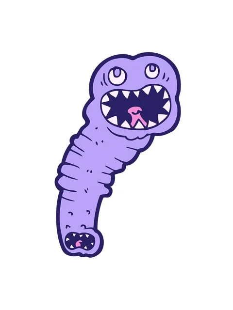 Shaking motion animation of cartoon leech Stock Footage 324327309