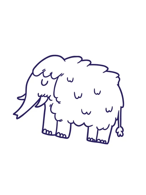 Shaking motion animation of cartoon mammoth icon Stock Footage 324466733